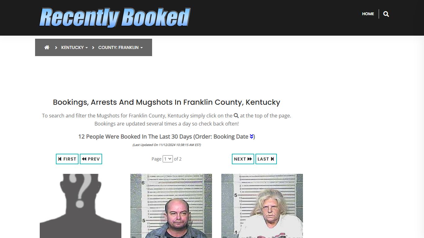 Bookings, Arrests and Mugshots in Franklin County, Kentucky