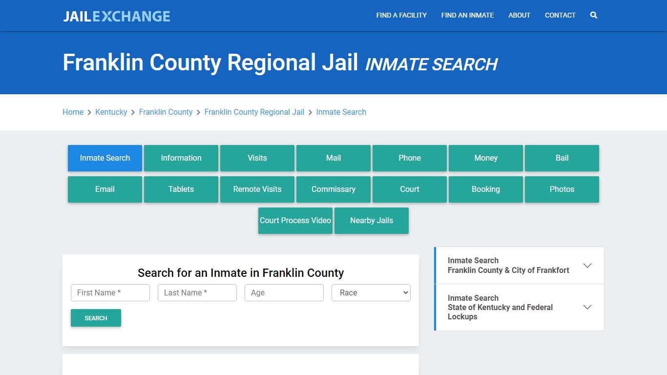 Franklin County Regional Jail, KY Inmate Search: Roster & Mugshots